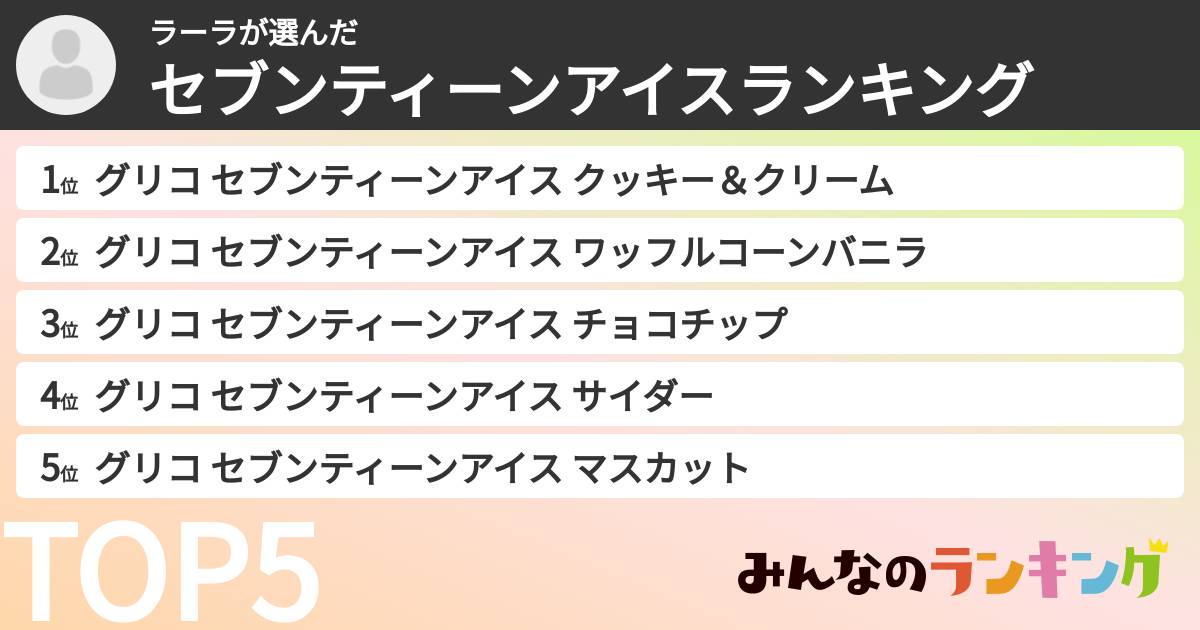 ラーラさんの「セブンティーンアイスランキング」