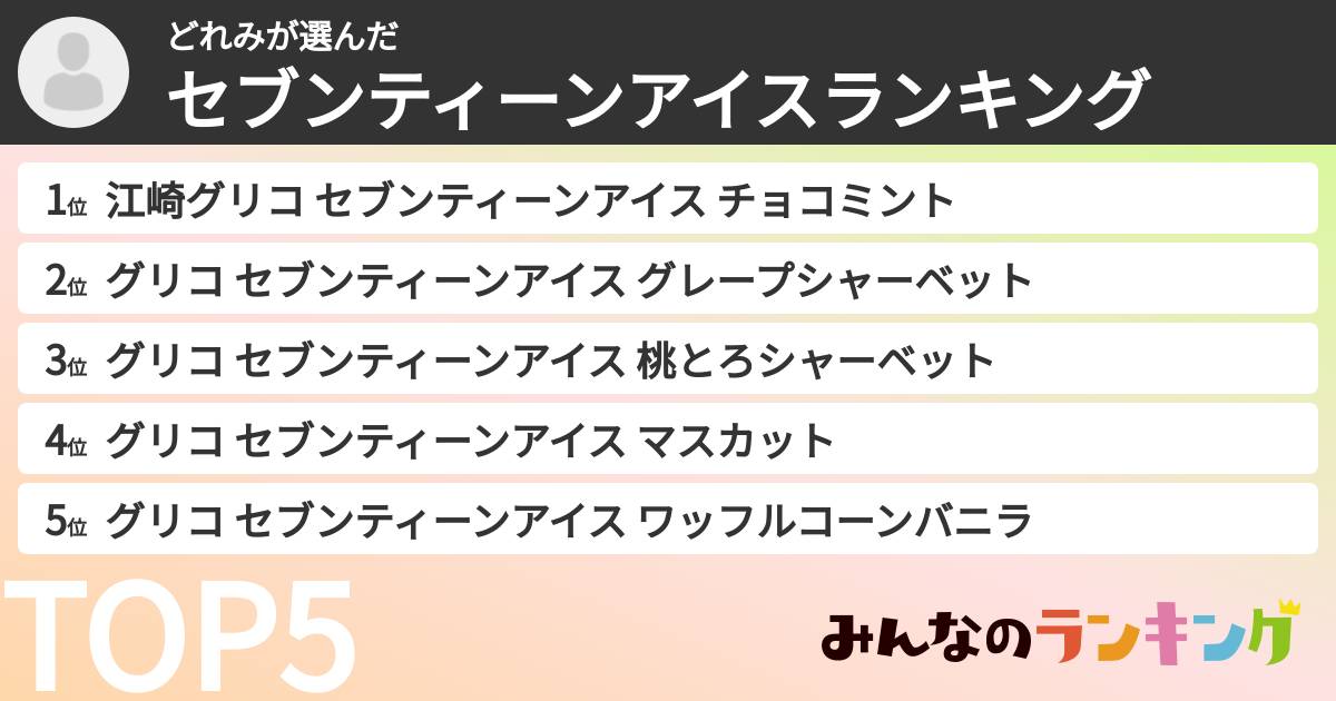 どれみさんの「セブンティーンアイスランキング」