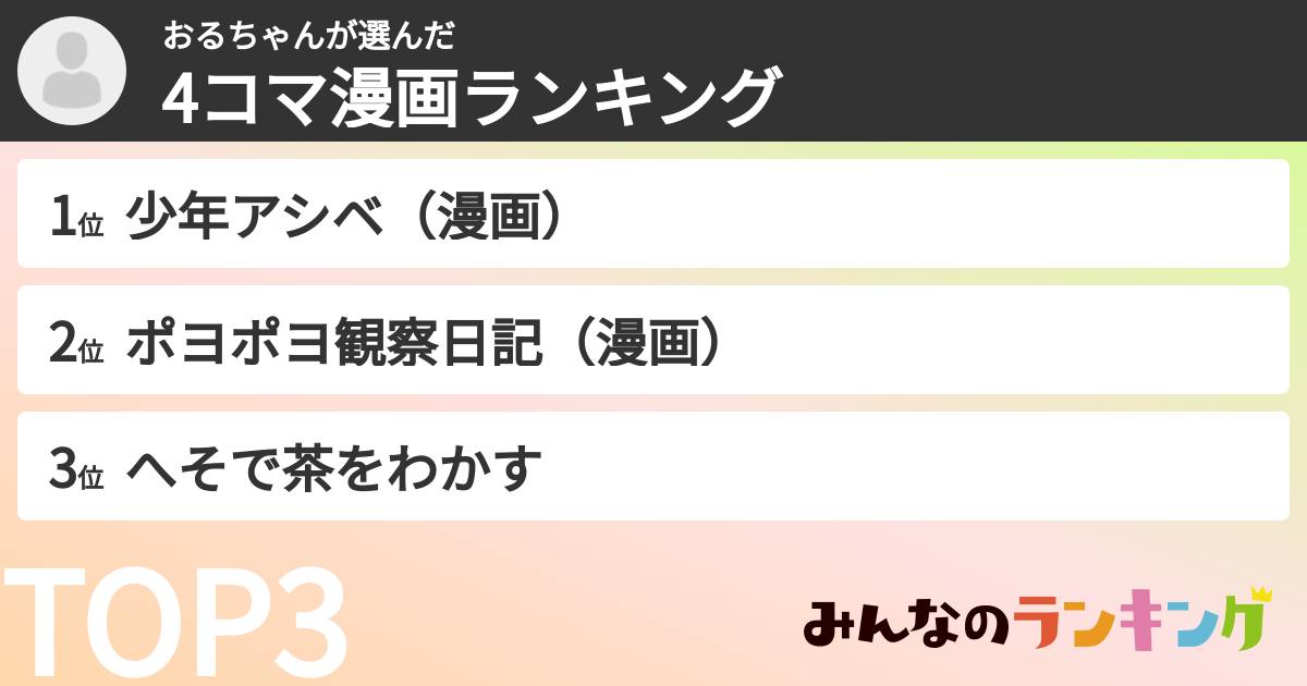 おるちゃんさんの「4コマ漫画ランキング」
