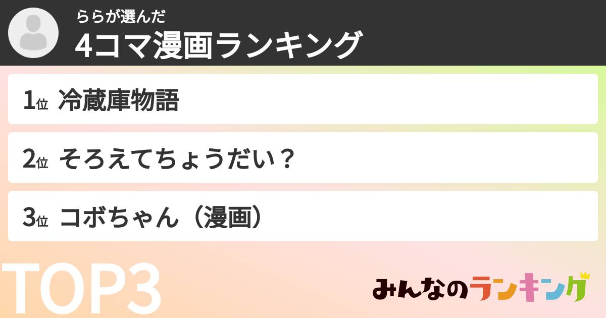 ららさんの「4コマ漫画ランキング」