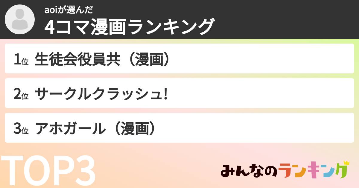 aoiさんの「4コマ漫画ランキング」