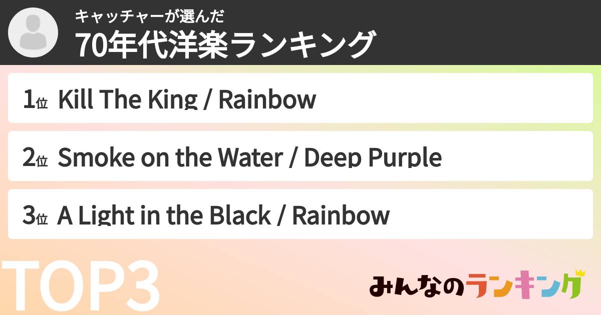 キャッチャーさんの「70年代洋楽ランキング」