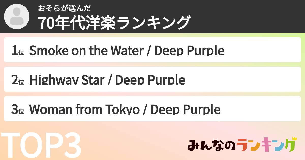 おそらさんの「70年代洋楽ランキング」