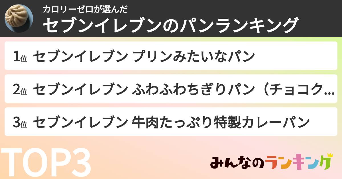 カロリーゼロさんの「セブンイレブンのパンランキング」