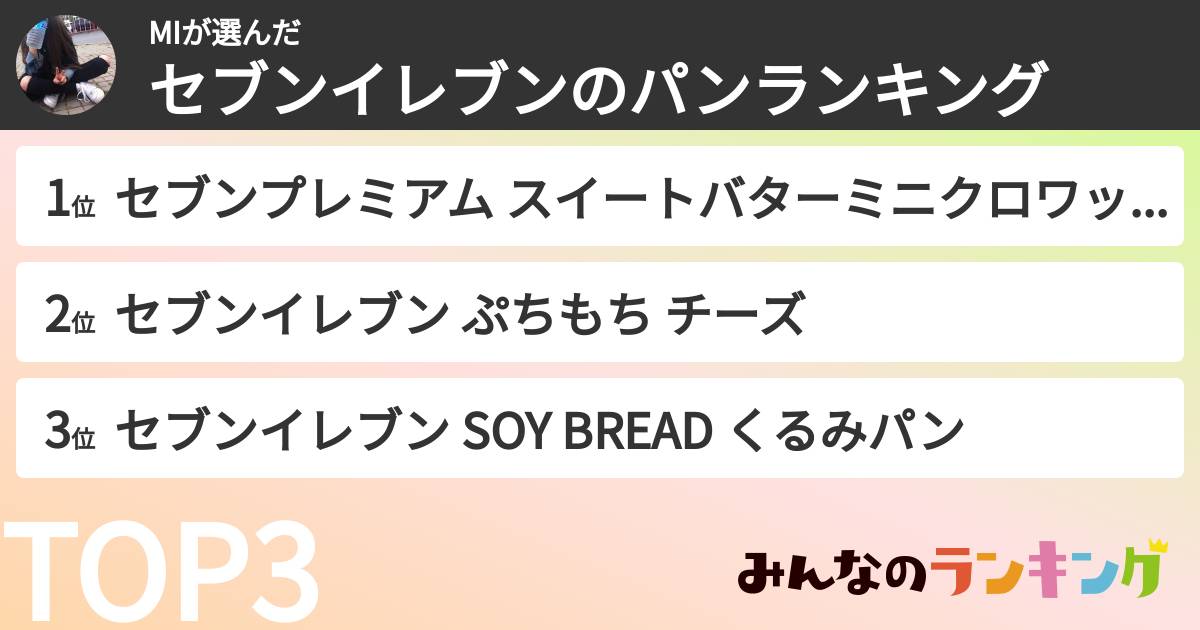 MIさんの「セブンイレブンのパンランキング」