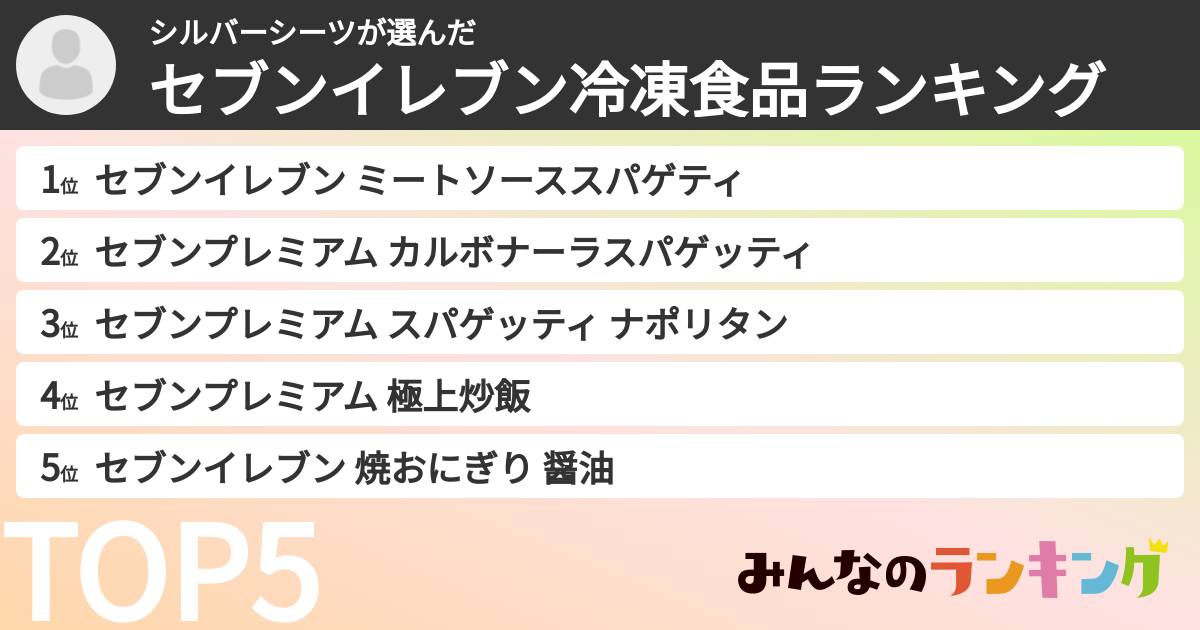 シルバーシーツさんの「セブンイレブン冷凍食品ランキング」