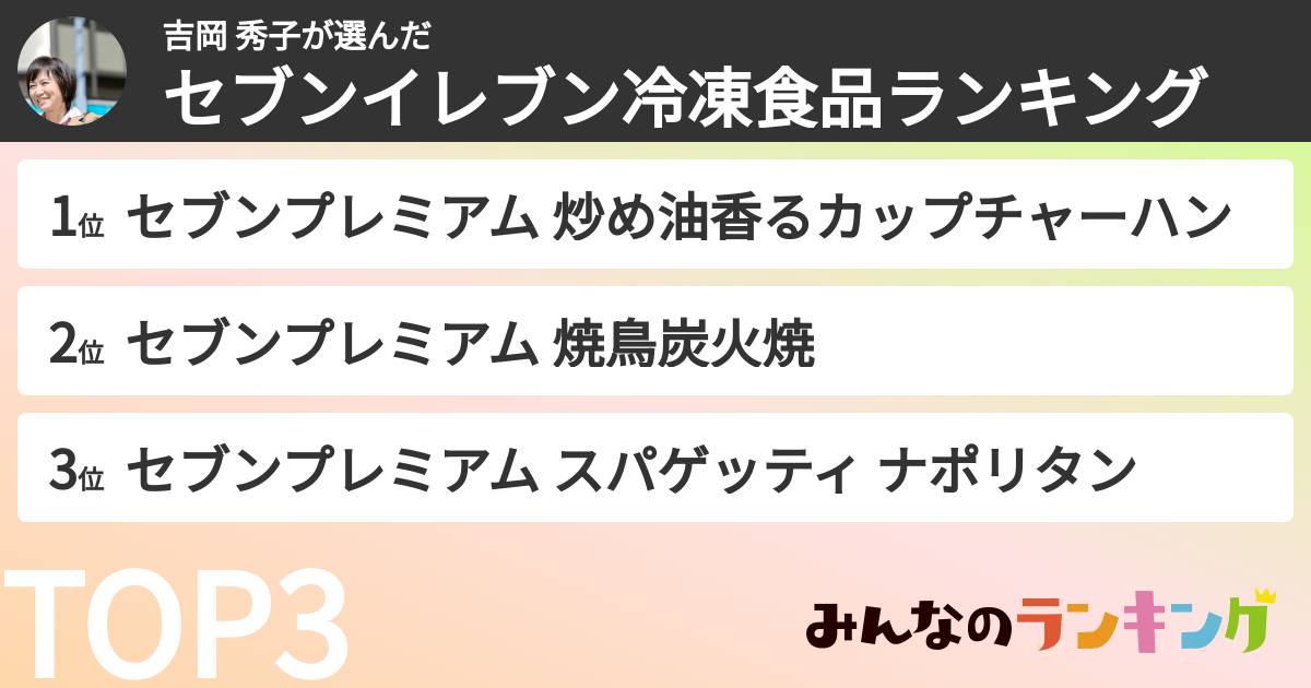 吉岡 秀子さんの「セブンイレブン冷凍食品ランキング」