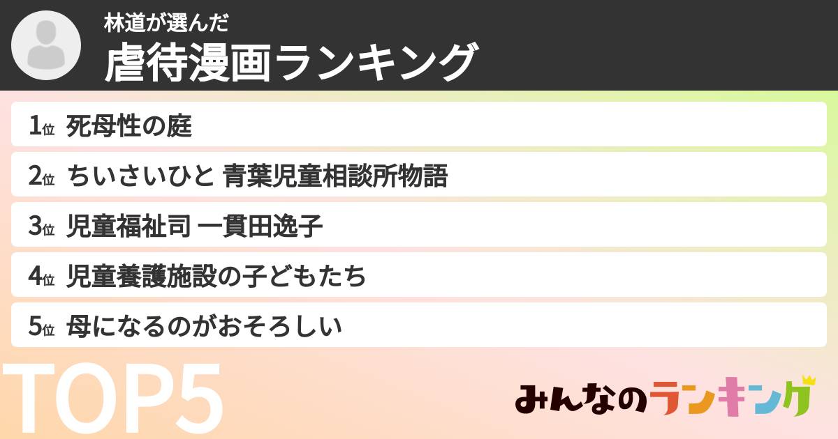 林道さんの「虐待漫画ランキング」