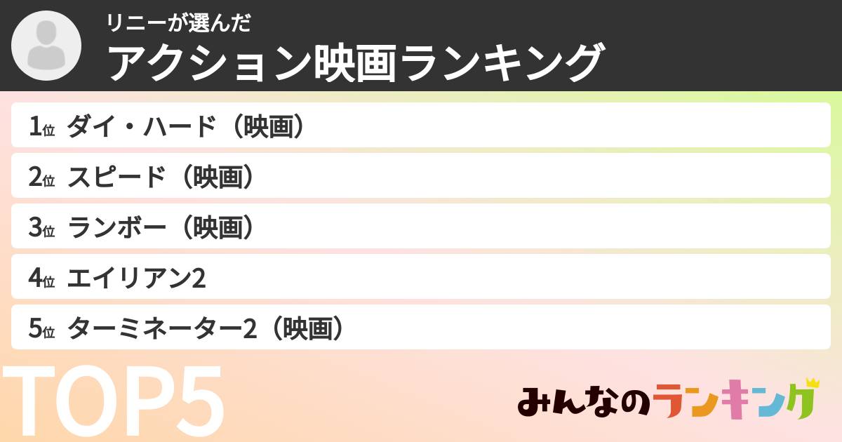 リニーさんの「アクション映画ランキング」