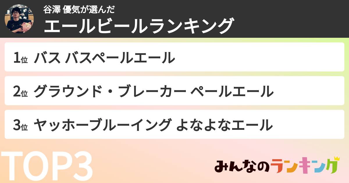 谷澤 優気さんの「エールビールランキング」
