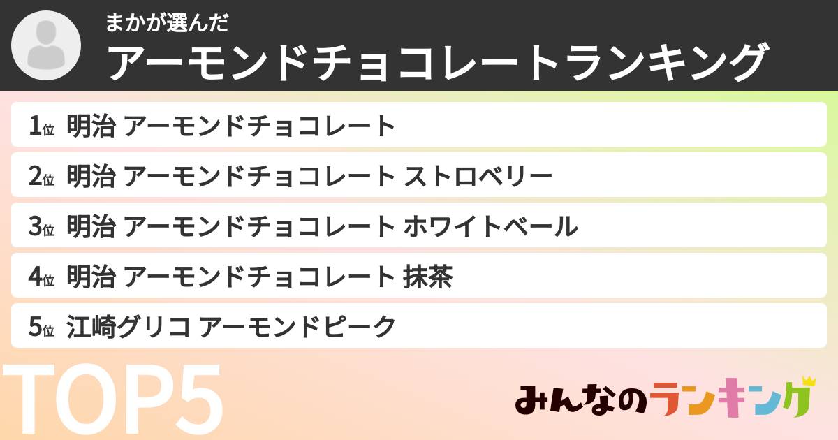 まかさんの「アーモンドチョコレートランキング」