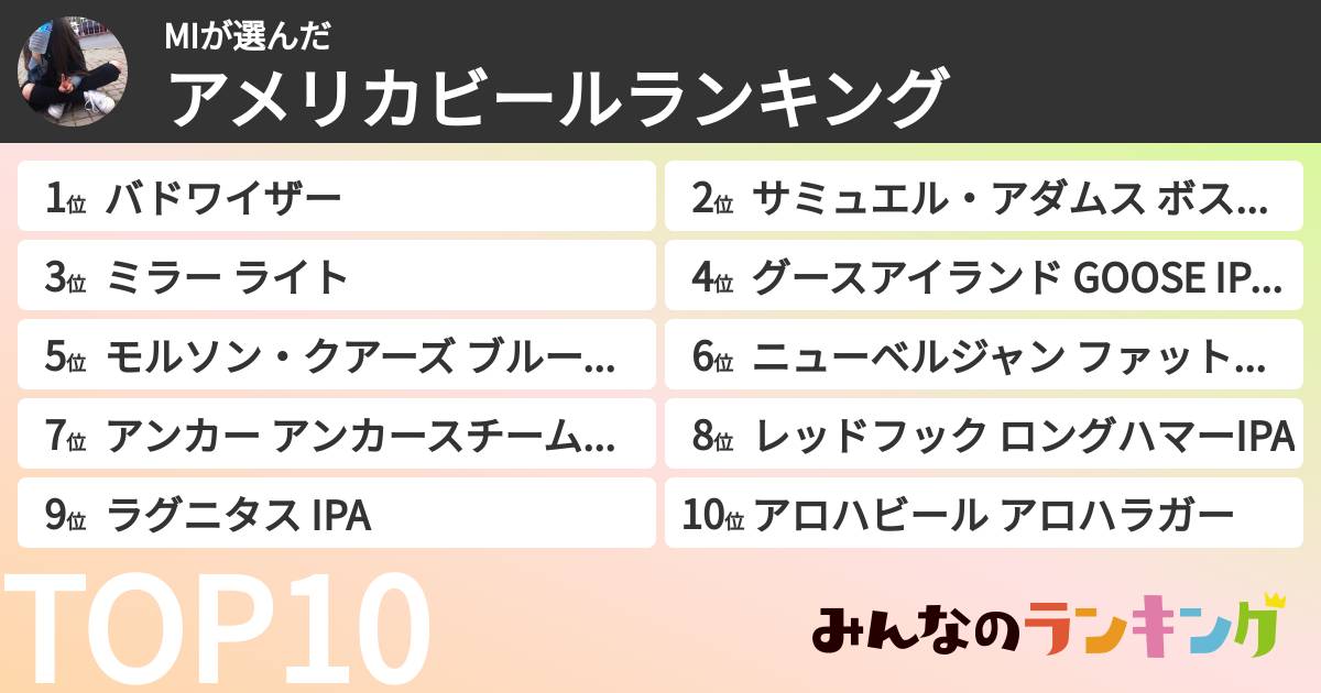 MIさんの「アメリカビールランキング」