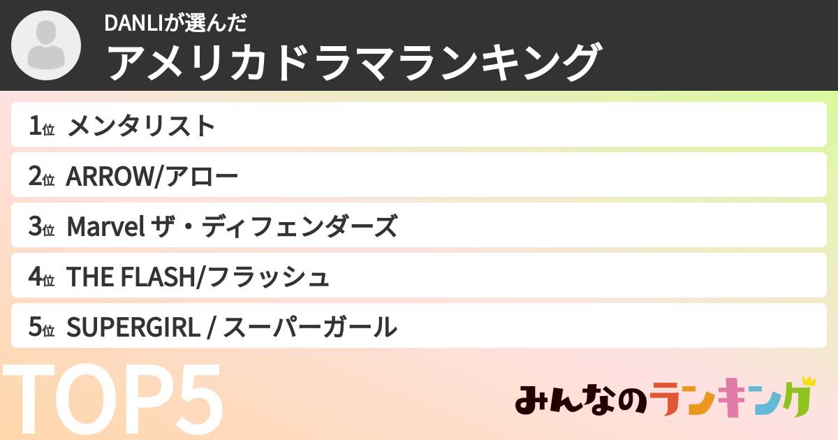 DANLIさんの「アメリカドラマランキング」