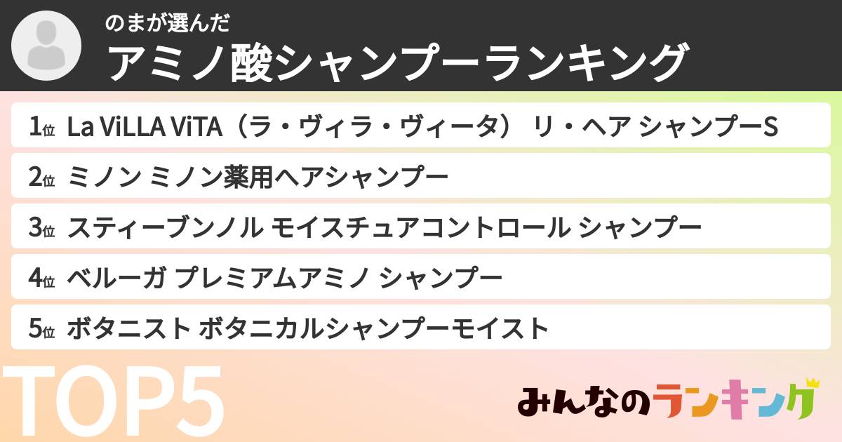 のまさんの「アミノ酸シャンプーランキング」