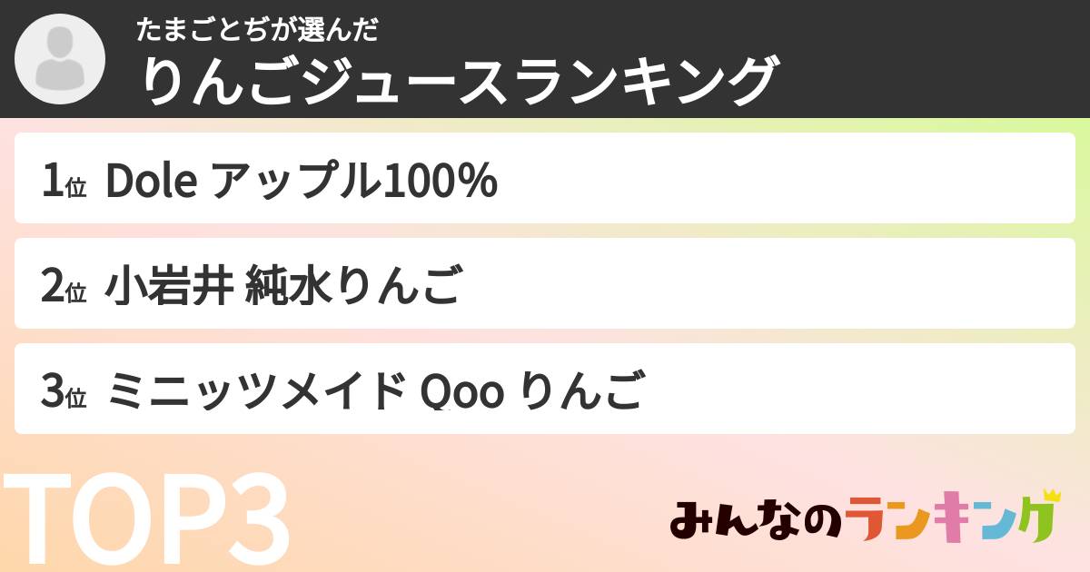 たまごとぢさんの「りんごジュースランキング」