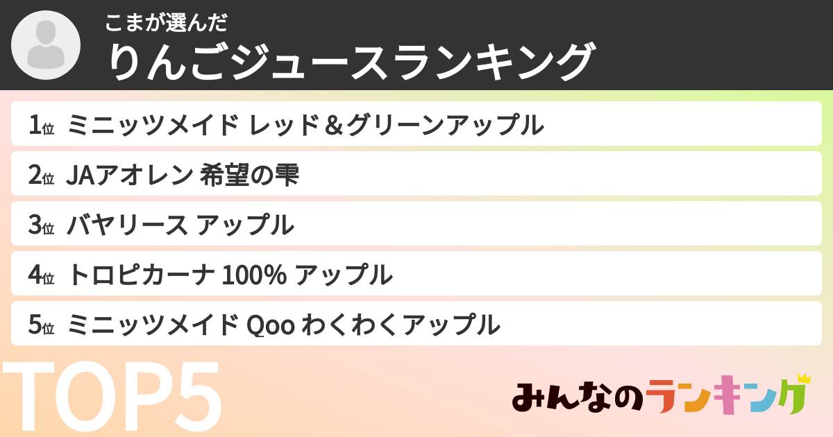 こまさんの「りんごジュースランキング」