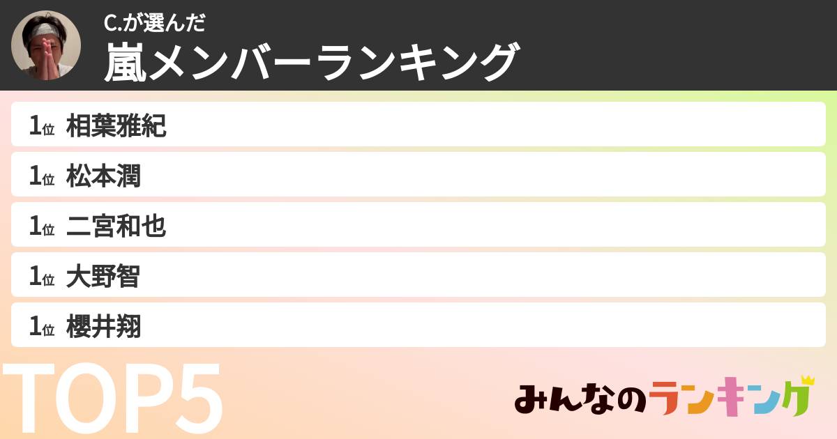 C.さんの「嵐メンバーランキング」