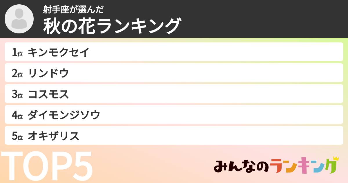 射手座さんの「秋の花ランキング」