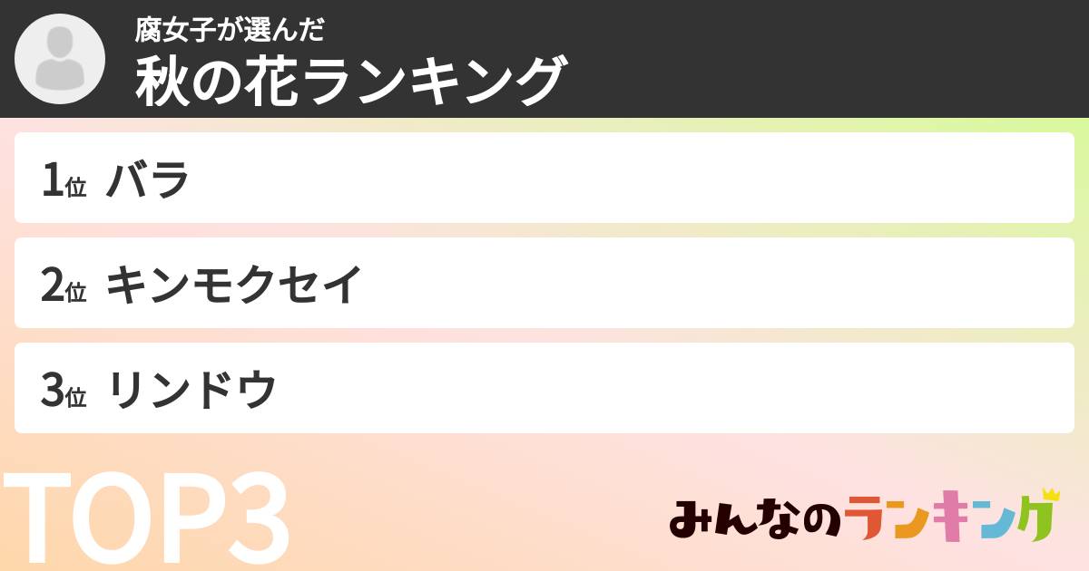 腐女子さんの「秋の花ランキング」
