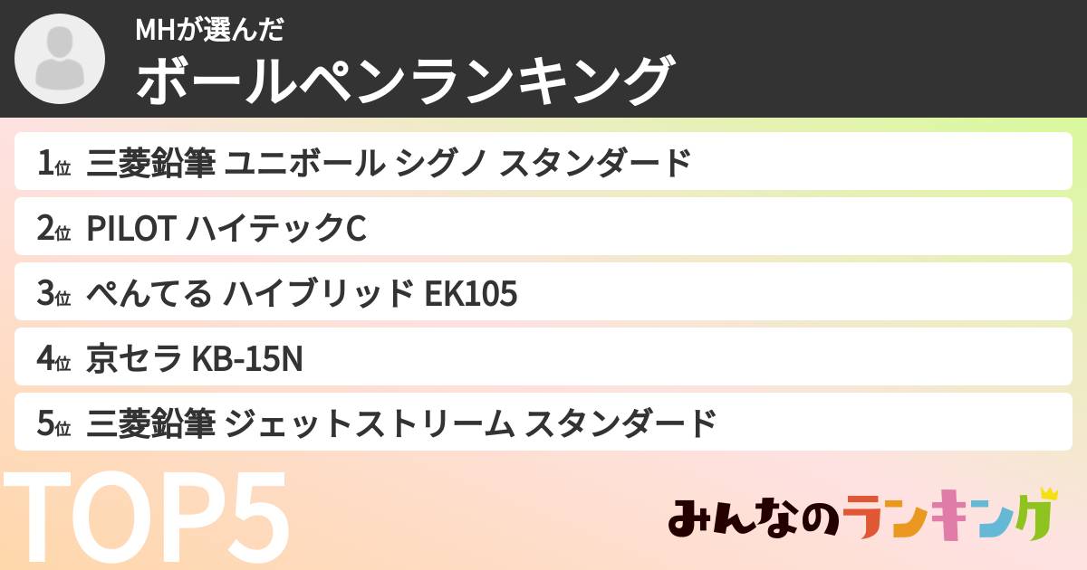 MHさんの「ボールペンランキング」
