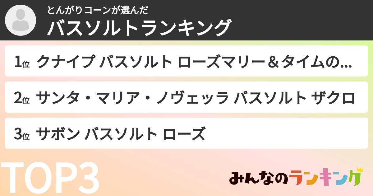 とんがりコーンさんの「バスソルトランキング」
