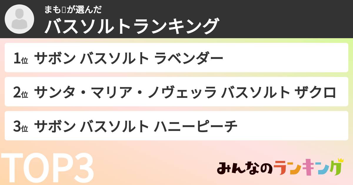 まも🥱さんの「バスソルトランキング」