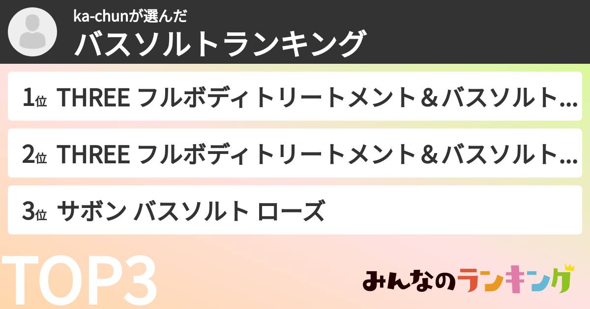 ka-chunさんの「バスソルトランキング」