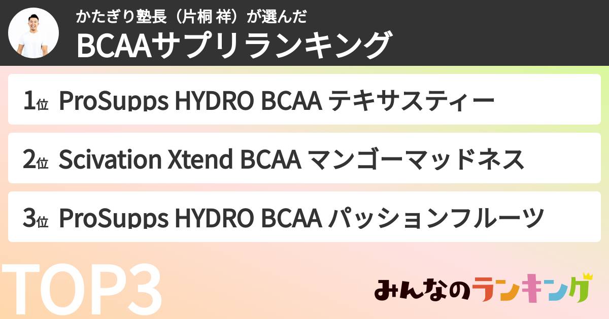 かたぎり塾長（片桐 祥）さんの「BCAAサプリランキング」