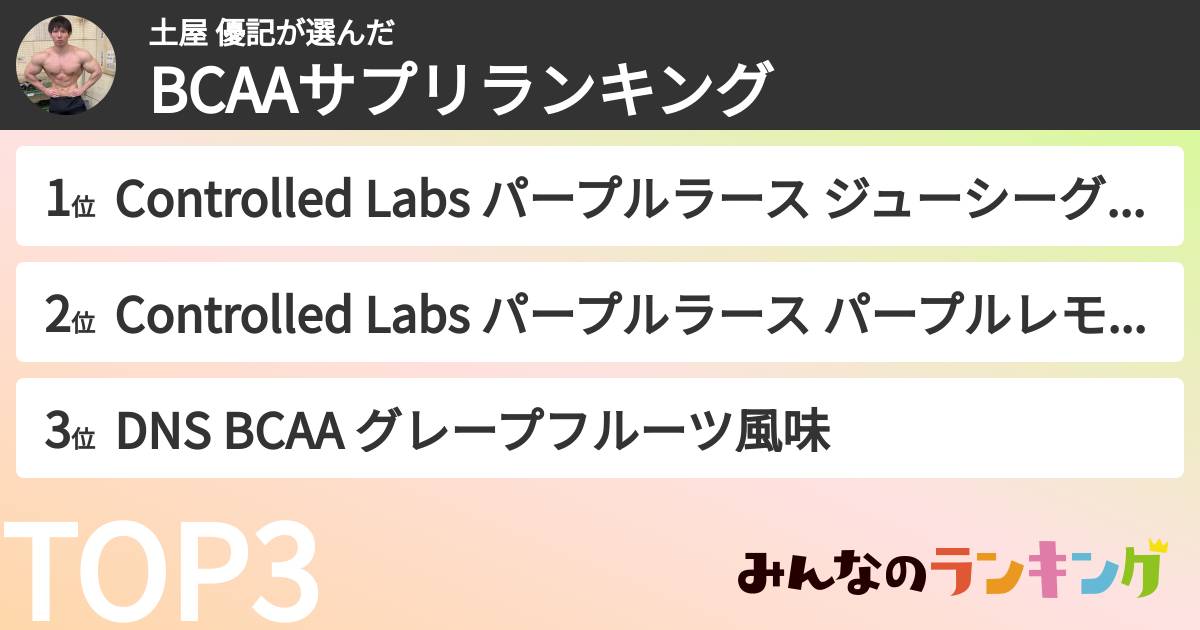 土屋 優記さんの「BCAAサプリランキング」