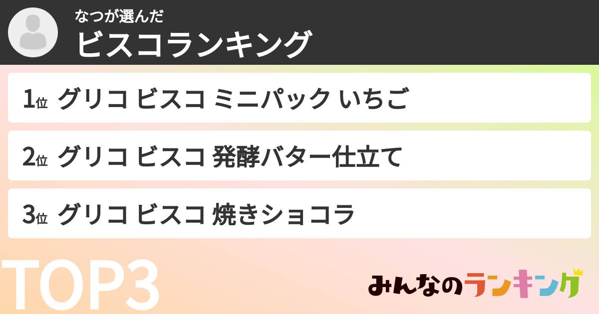 なつさんの「ビスコランキング」