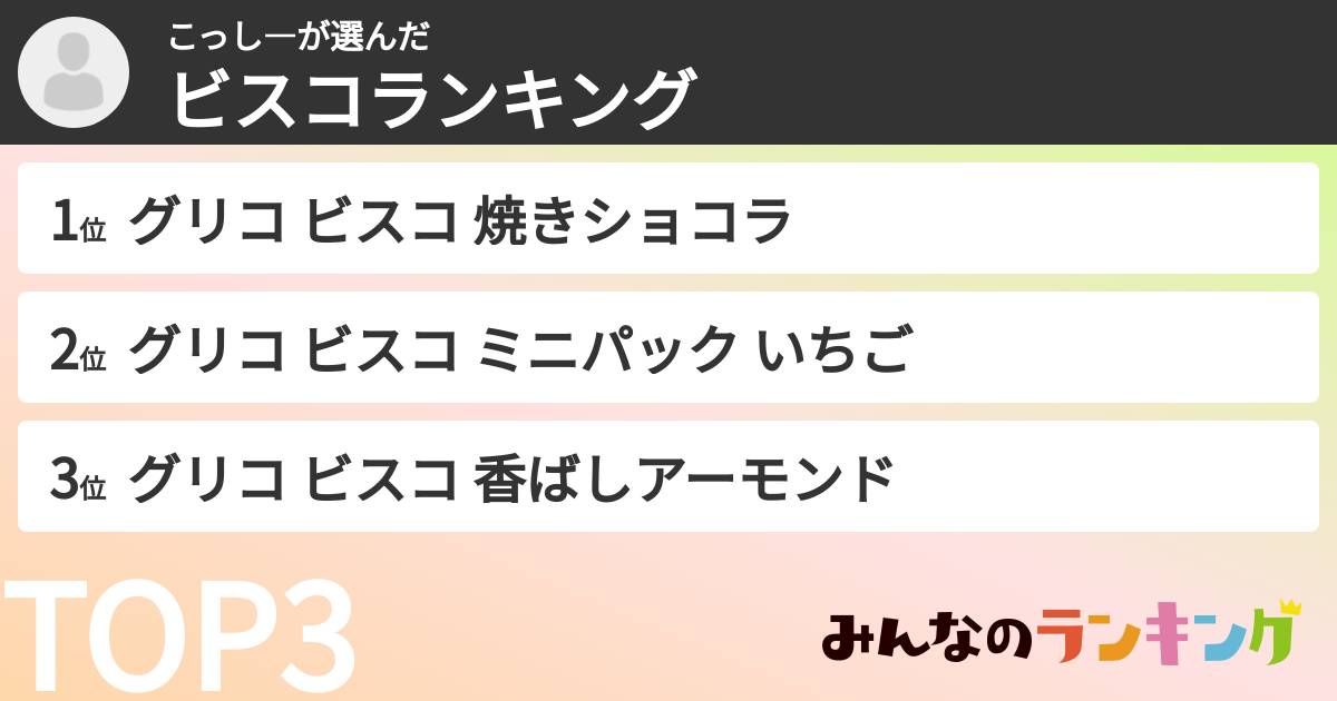 こっし―さんの「ビスコランキング」