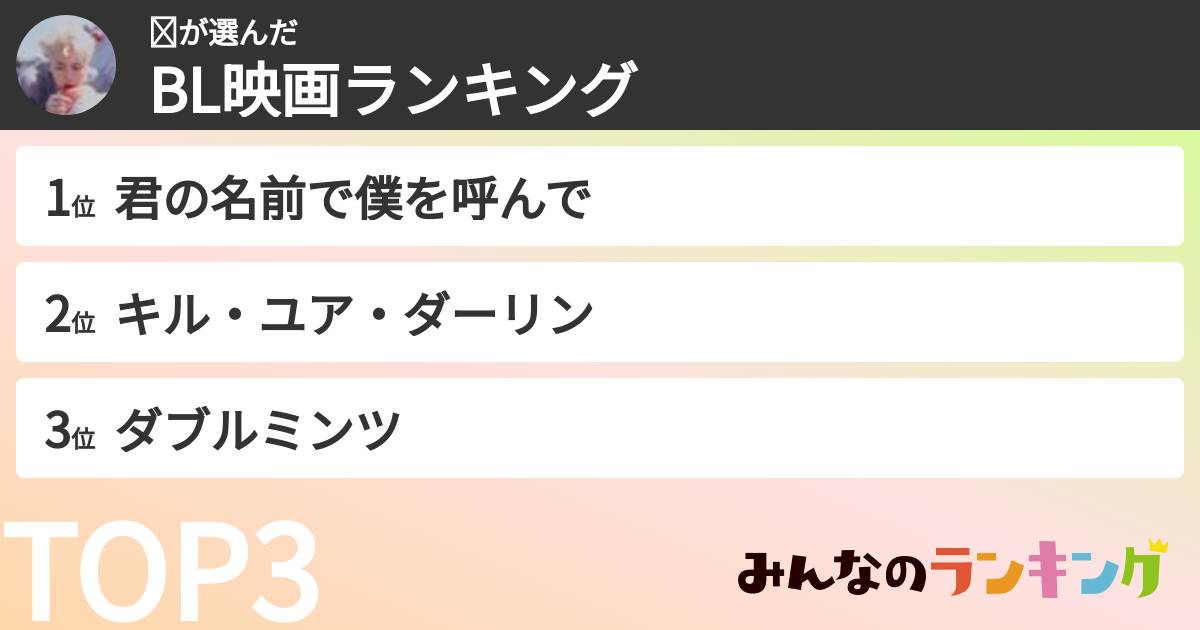 ☪︎さんの「BL映画ランキング」