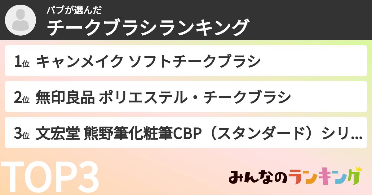 パブさんの「チークブラシランキング」