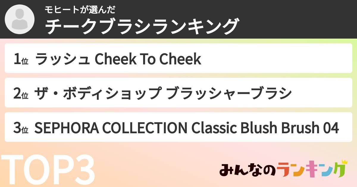 モヒートさんの「チークブラシランキング」