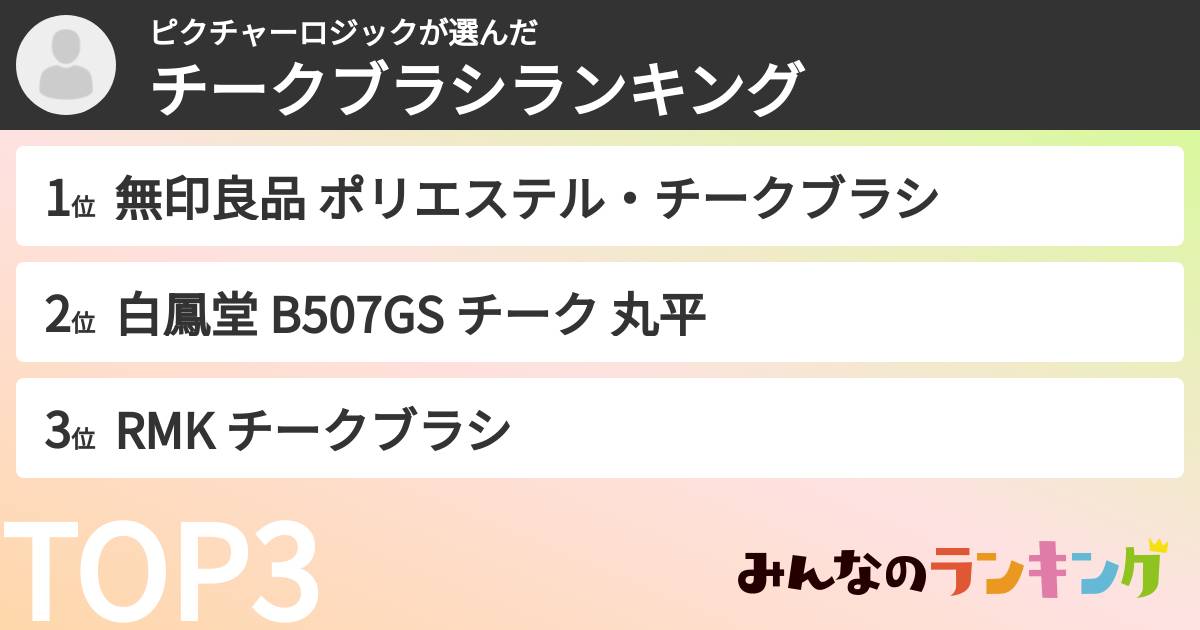 ピクチャーロジックさんの「チークブラシランキング」