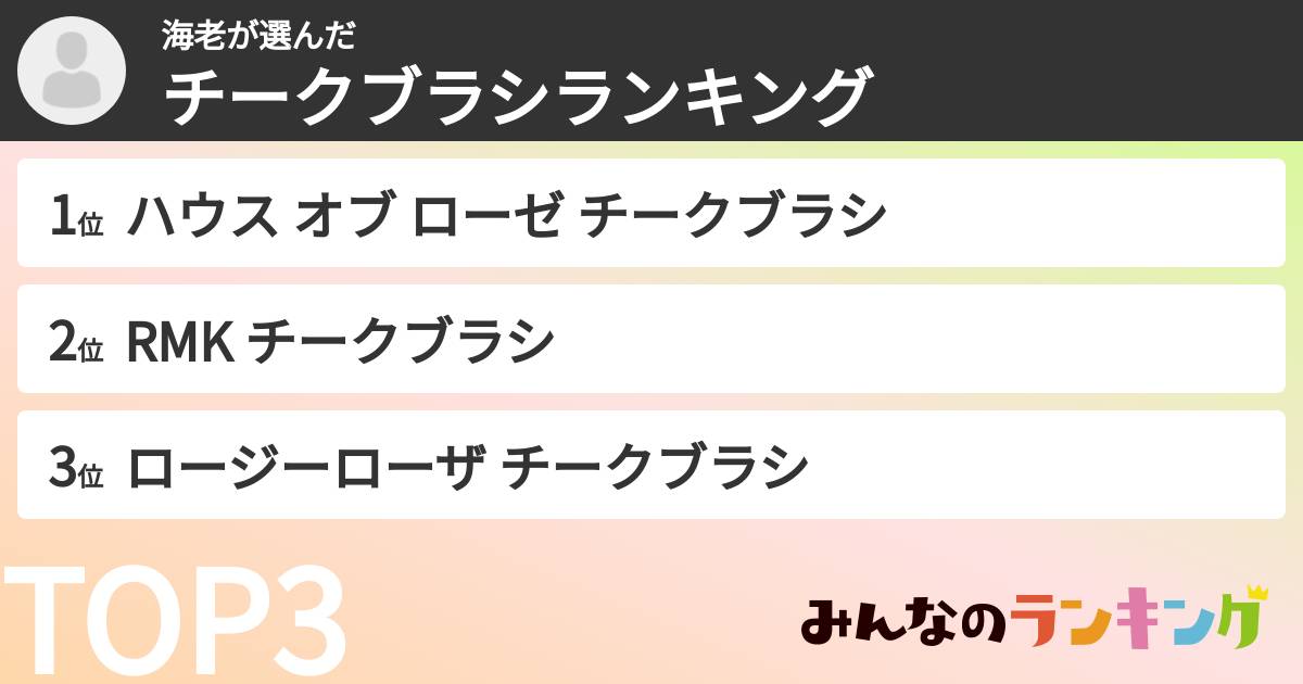 海老さんの「チークブラシランキング」