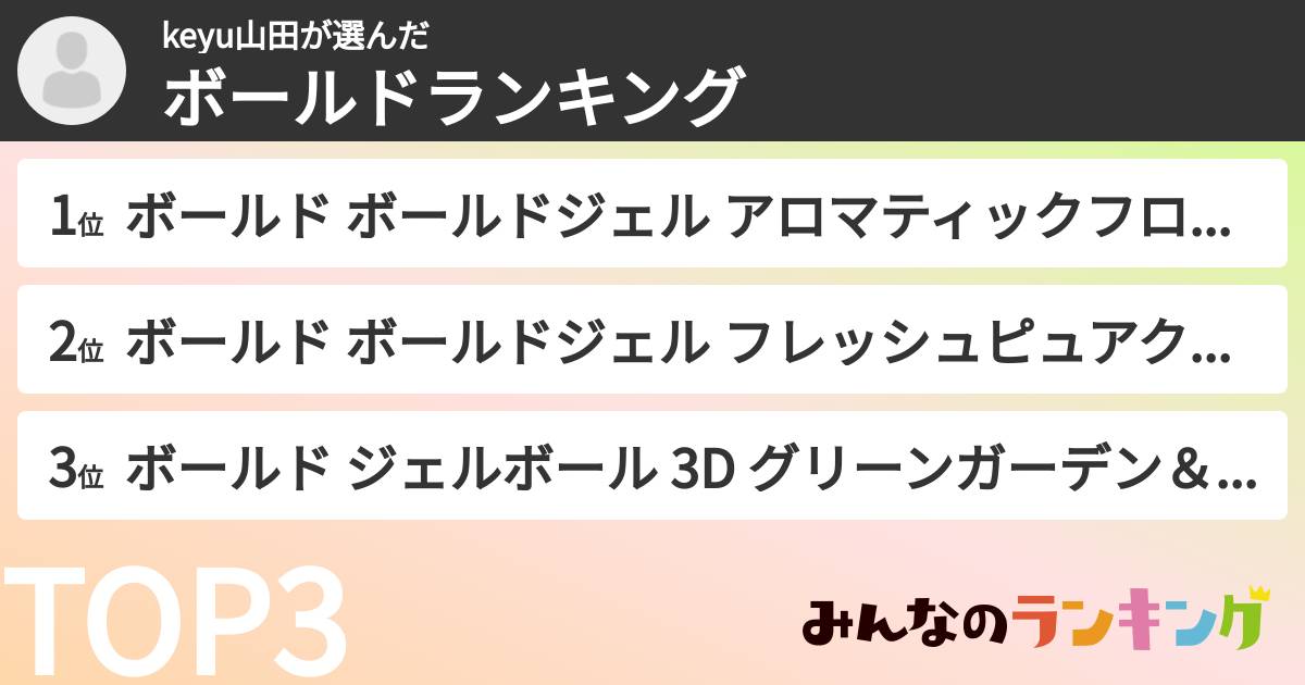keyu山田さんの「ボールドランキング」