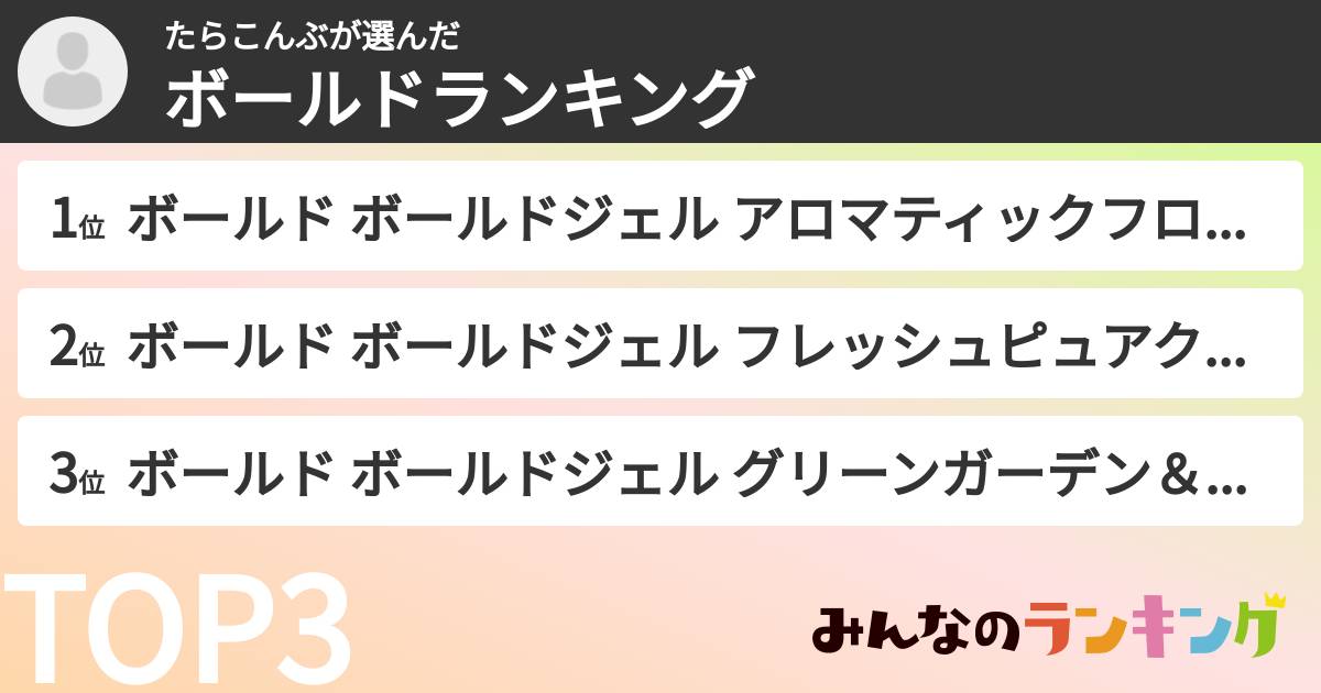 たらこんぶさんの「ボールドランキング」