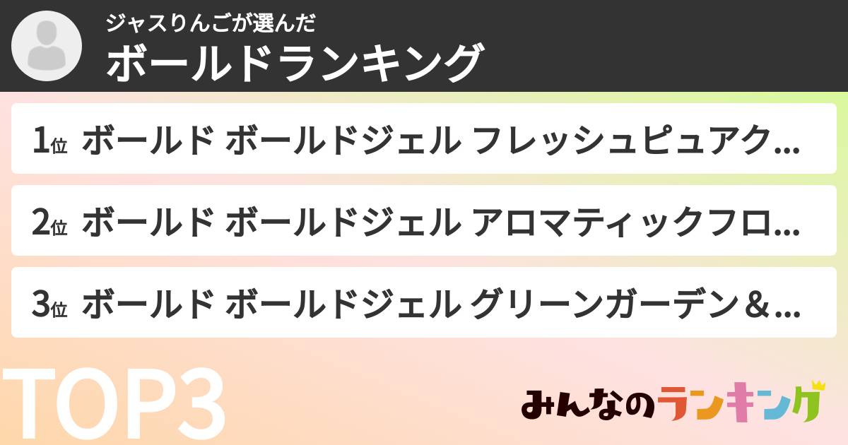ジャスりんごさんの「ボールドランキング」
