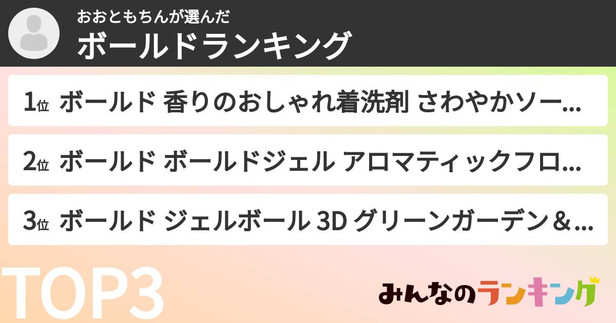 おおともちんさんの「ボールドランキング」