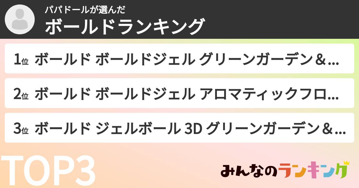 パパドールさんの「ボールドランキング」
