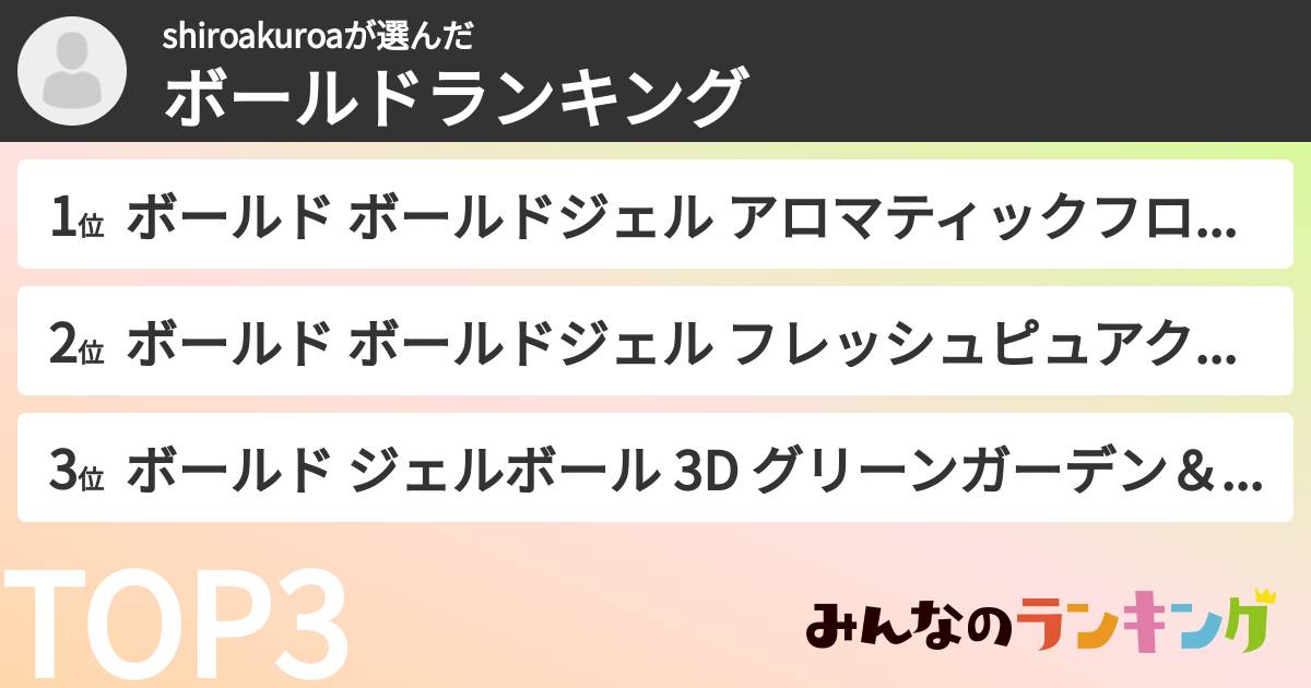 shiroakuroaさんの「ボールドランキング」