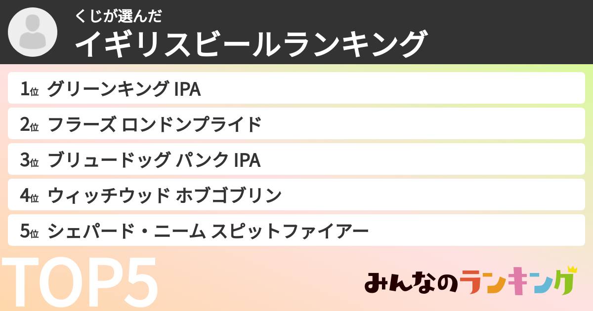 くじさんの「イギリスビールランキング」