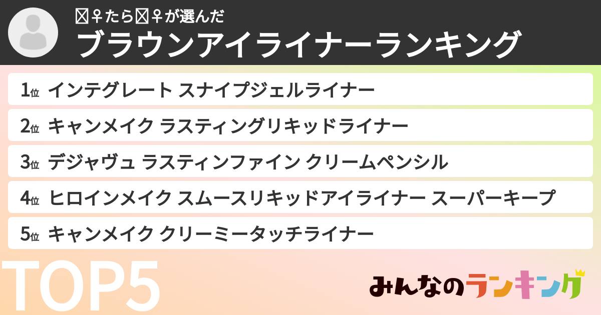 🧞♀️たら🧞♀️さんの「ブラウンアイライナーランキング」