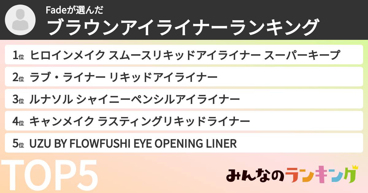 Fadeさんの「ブラウンアイライナーランキング」
