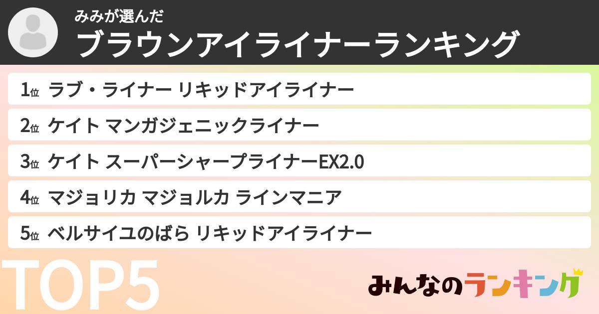 みみさんの「ブラウンアイライナーランキング」