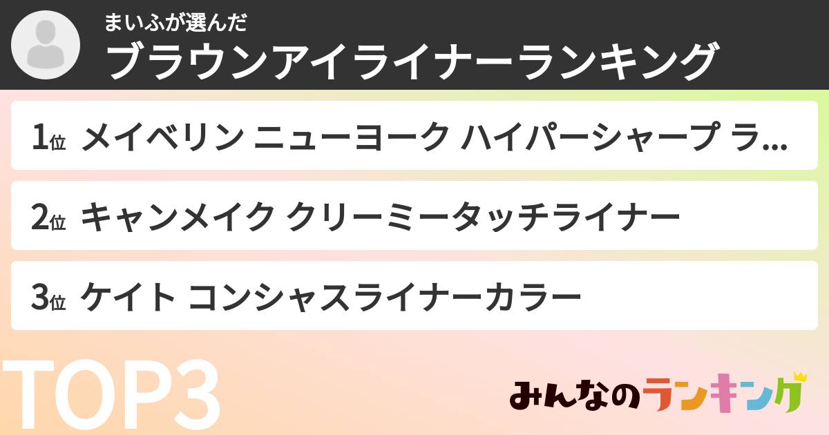 まいふさんの「ブラウンアイライナーランキング」