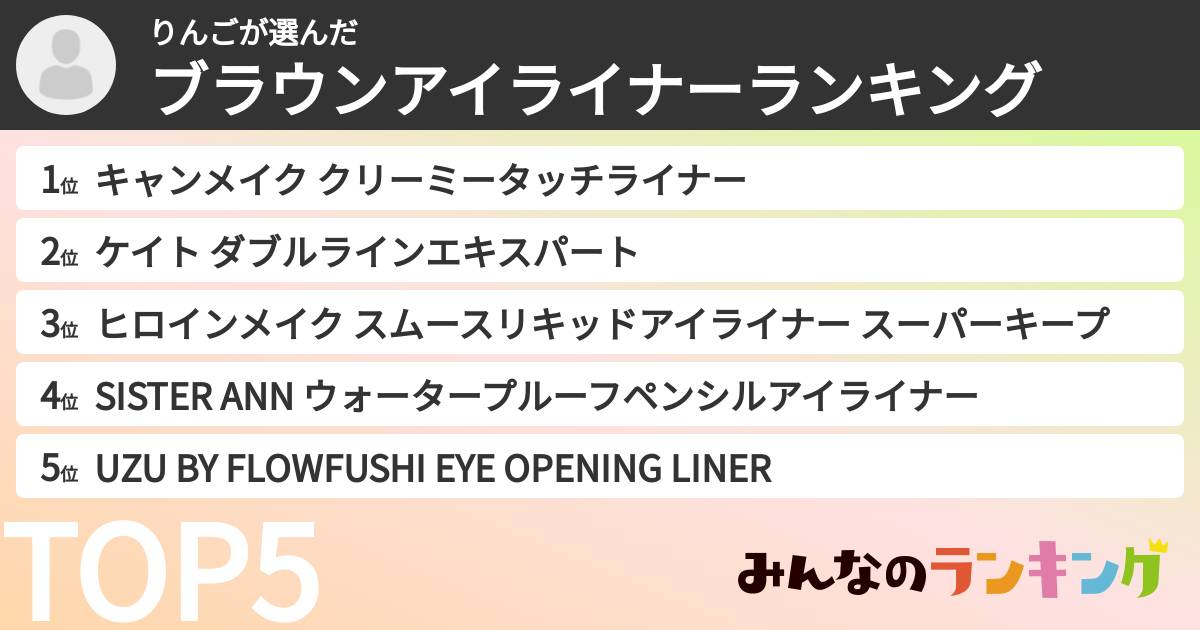 りんごさんの「ブラウンアイライナーランキング」