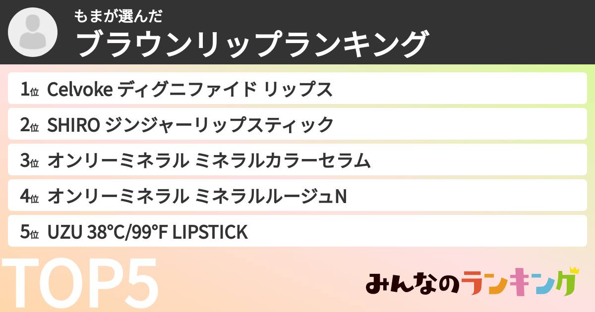 もまさんの「ブラウンリップランキング」