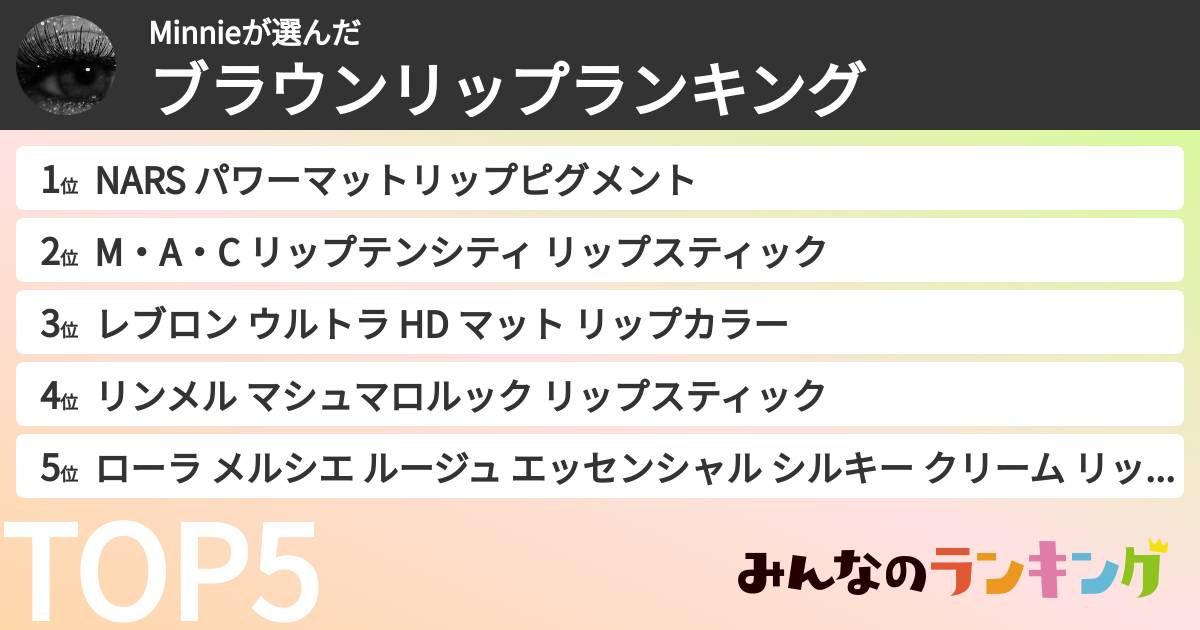 Minnieさんの「ブラウンリップランキング」